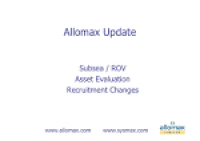 Allomax Update Subsea / ROV ...