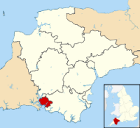 Plymouth shown within Devon
