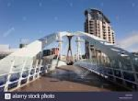 Salford Quays Greater Manchester England UK. View along the Lowry ...