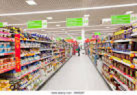 Asda supermarket aisle, UK ...