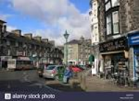 Shops in Eldon Square, Dolgellau town centre, Gwynedd, north Wales ...