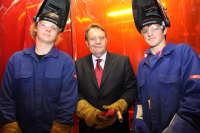 Hayes and welding students