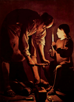A young Jesus in the workshop