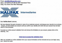 Halifax Bank phishing email