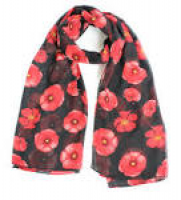 Bohai Ladies Poppy Flower Print Fashion Scarf: Amazon.co.uk: Clothing