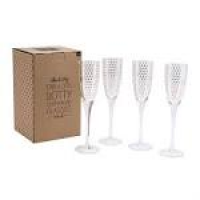 Absolutely Fabulous Gold Polka Dot Champagne Flutes Set of 4 in ...