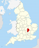 Bedfordshire UK locator map