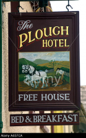 Sign outside the Plough Hotel
