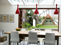 Glass roofed dining area