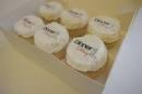 Corporate logo cupcakes are a