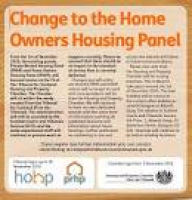 Changes to the Home Owners Housing Panel
