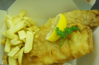 Takeaway fish and chips in