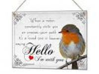 Robin Sympathy Loved One In Heaven Metal Hand Made Plaque & Fridge ...