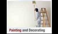 A painter painting a room in a ...