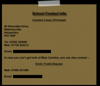 School Contact Info Caroline