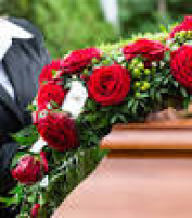 ... wreath of funeral flowers ...