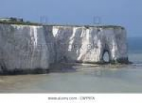 View of white chalk cliffs and