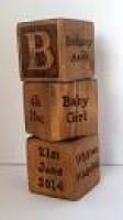 Personalised Wooden Keepsake Building Blocks New Baby Birth Gift ...