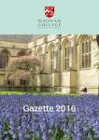 Wadham College Gazette 2016 by Ciconi Ltd - issuu