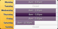 Opening times for Westaway