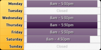 Opening times for Westaway
