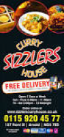 Menu for Sizzlers Curry House Indian takeaway in Arnold