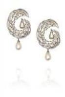 Paisley shaped white swarovski and pearl earringsavailable only at ...