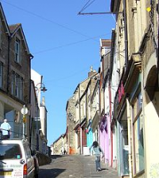 Street scene showing narrow