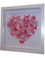 3D Framed Pink Butterfly Love ...