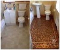 Penny tile floor mosaic before