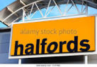 Halfords shop in Hereford, UK.