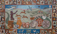 A Mosaic Mural depicting some